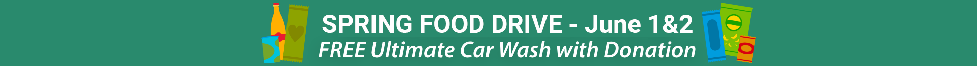 Spring Food Drive banner with a green background