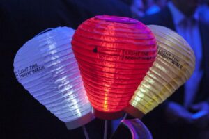 Photo of colored paper lanterns