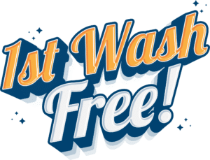 Graphic with the words First Wash Free