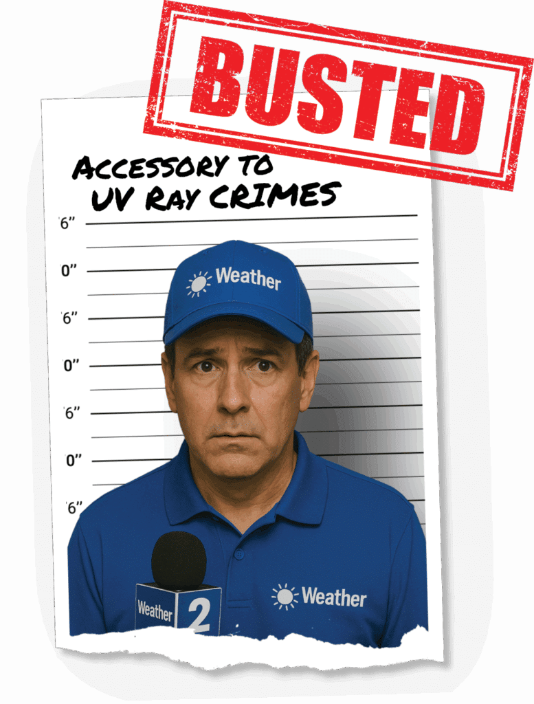 Weather Man standing in a mug shot